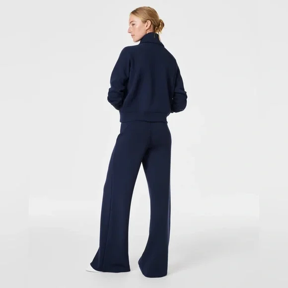 Spanx Women's AirEssentials Wide Leg Pant timeless navy blue size large